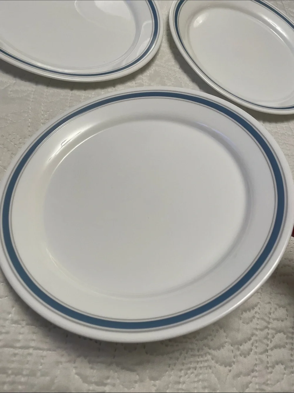 Set of 4 Corning COMCOR CORELLE INDIGO Pattern Dinner Plates White with Blue